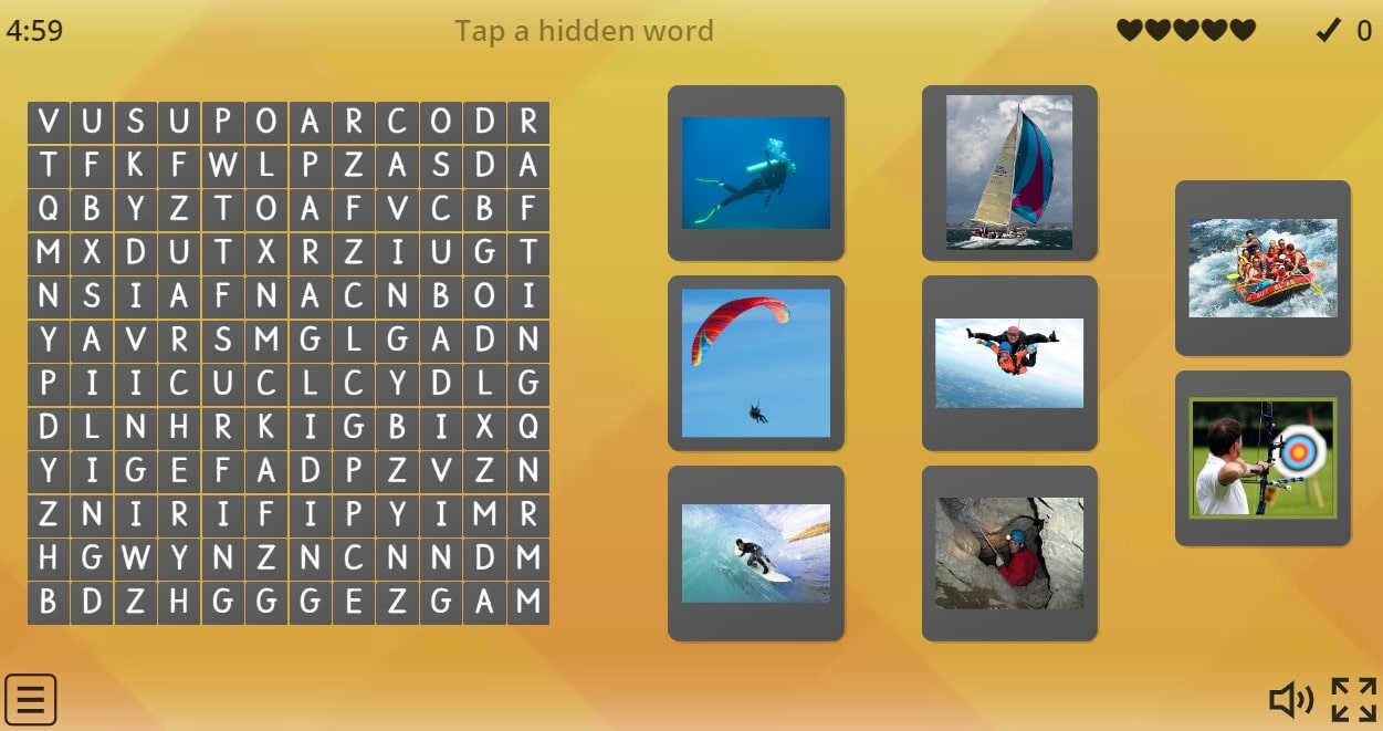 8.6 Adventures - Extreme Sports (Wordsearch)